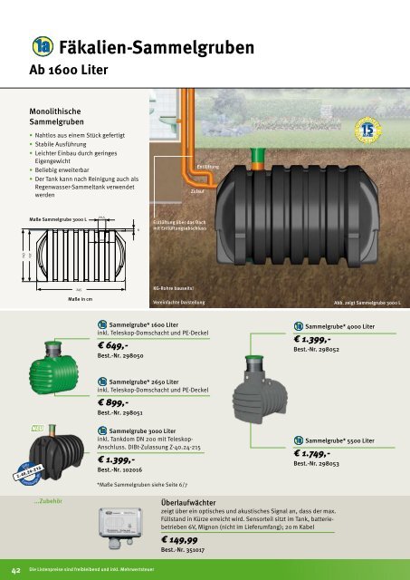 F.S. Baufachmarkt Regenwasser Katalog Garten