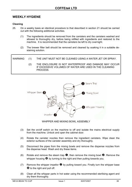 COFFEtek LTD WEEKLY HYGIE