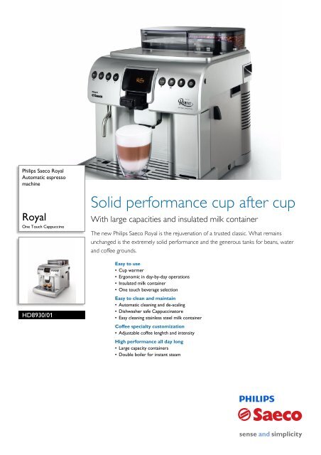 Philips Saeco Royal B2C Brochure - Espressotec