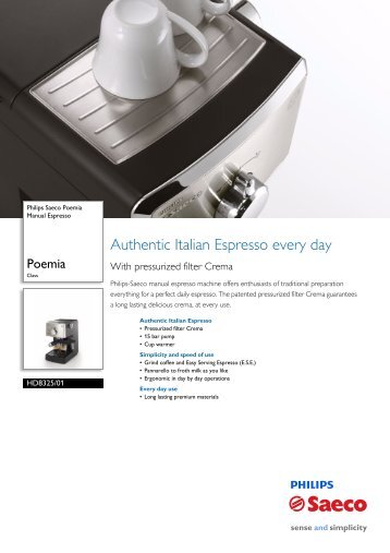 Philips Saeco Poemia Brochure - Espressotec