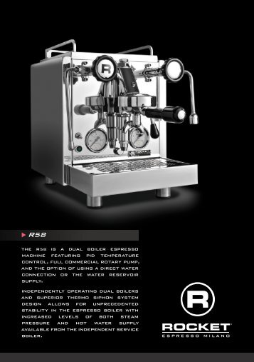 R58 technical specifications PDF - Rocket Espresso Milano