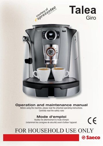 Saeco Talea Giro Manual - Espressotec