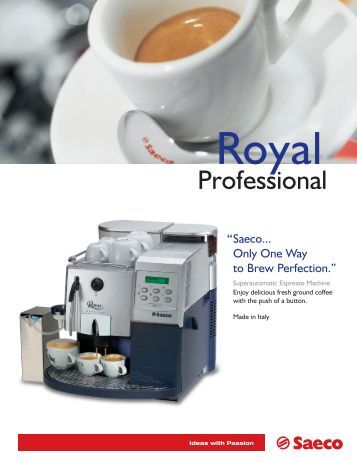 Saeco Royal Professional Coffee Machine User Manual