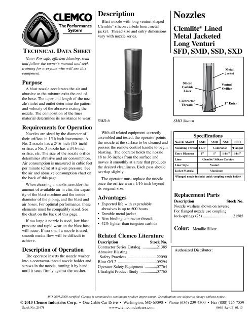 Clemco Nozzle Chart