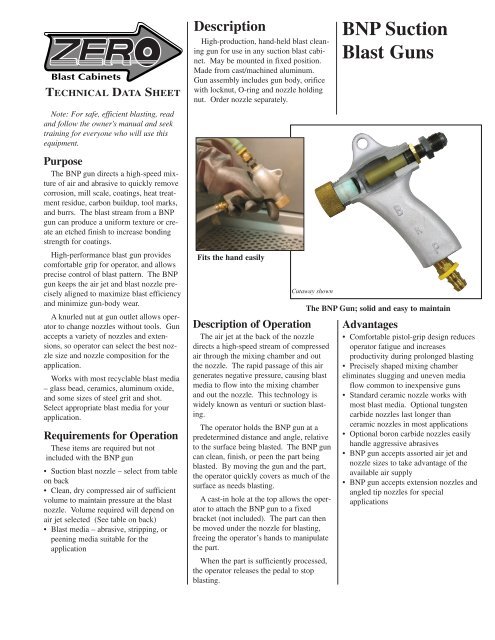 Bnp Suction Blast Guns Clemco Industries Corp