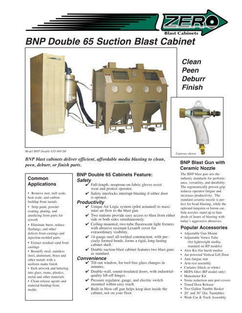 Bnp Double 65 Suction Blast Cabinet Clemco Industries Corp