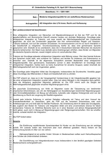 Beschluss 11-1201-1401 AG ... - FDP Niedersachsen
