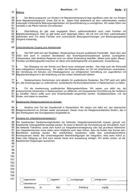Beschluss 11-1201-1401 AG ... - FDP Niedersachsen