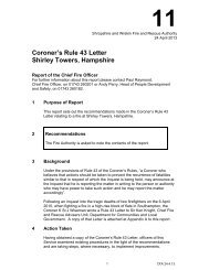 11 - Coroner's Rule 43 Letter Shirley Towers, Hampshire