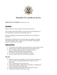 Fire safety in stables advice sheet - Shropshire Fire and Rescue ...