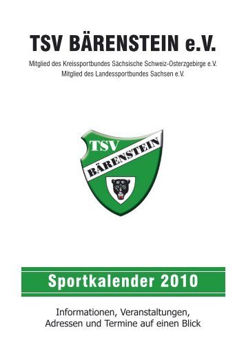 Sportkalender 2010.indd - TSV BÃ¤renstein