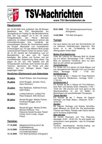 Hauptverein Termine: www.TSV-Bertoldshofen.de Turnen
