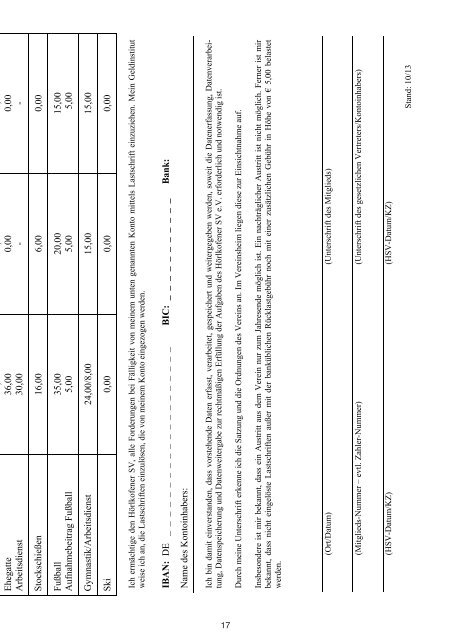 Hörlkofener Sportverein e.V. Skiprogramm 2014/2015