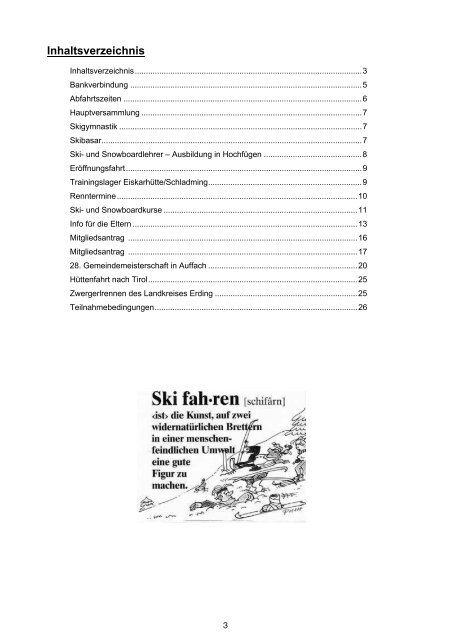 Hörlkofener Sportverein e.V. Skiprogramm 2014/2015