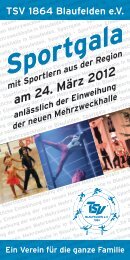 Sportgala - TSV 1864 Blaufelden eV