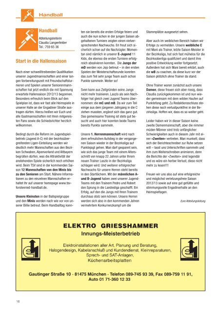 Ausgabe 4 - TSV Forstenried MÃ¼nchen e.V.