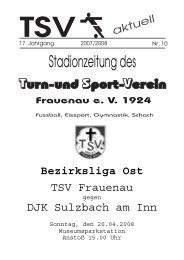 Stadionzeitung zum Spiel am 20.04.2008 ... - TSV Frauenau