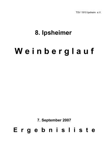 8. Weinberglauf - TSV Ipsheim