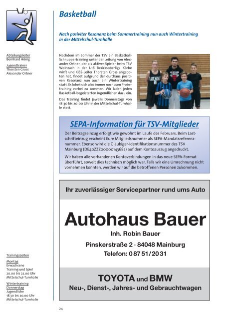 TSV-Nachrichten 1/2014 - TSV Mainburg