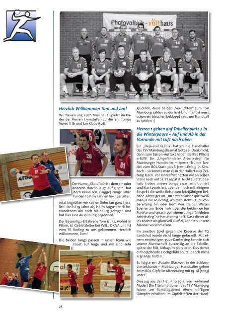 TSV-Nachrichten 1/2014 - TSV Mainburg