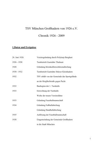 Chronik TSV 1_09 - TSV GroÃhadern