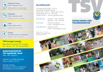 Trainingsangebot - TSV Ingolstadt-Nord