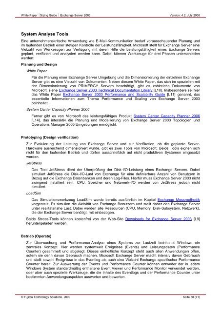 Sizing Guide Exchange Server 2003 - Fujitsu