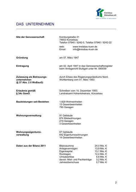 PDF Download - Kreisbau KÃ¼nzelsau eG