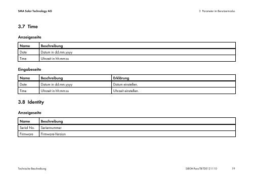 Technische Beschreibung - SMA Solar Technology AG