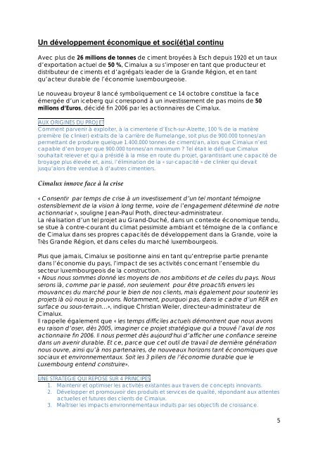 Dossier de presse inauguration Broyeur 8 (.PDF) - Revue ...