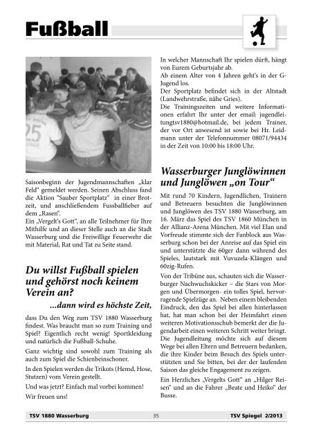 TSV-Spiegel 2013_2 - beim TSV Wasserburg