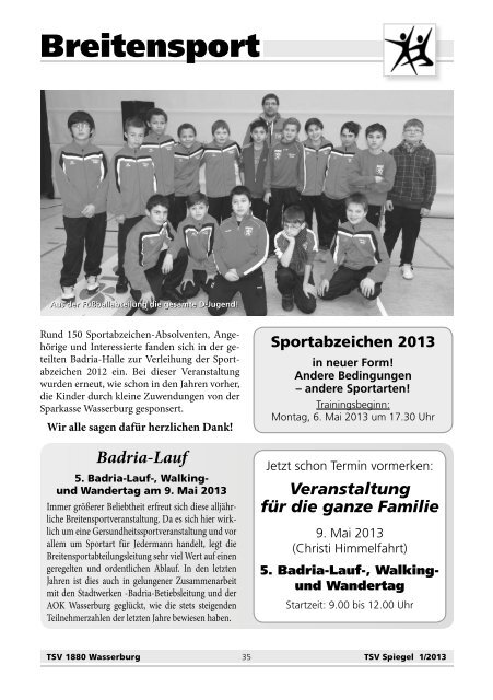 TSV-Spiegel 2013_1 - beim TSV Wasserburg