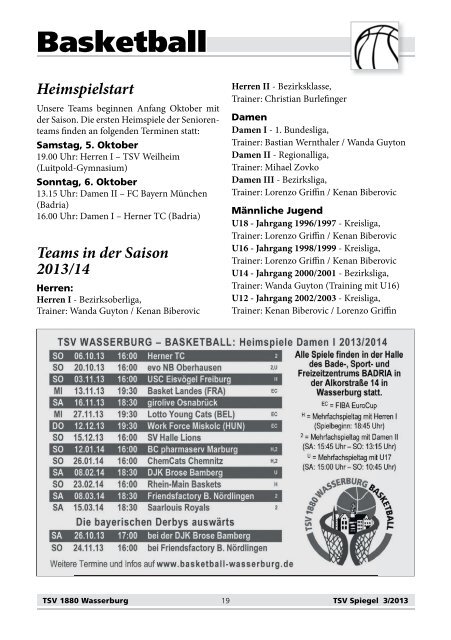 TSV-Spiegel 2013_3 - beim TSV Wasserburg