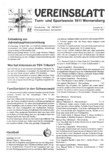 1. Ausgabe 1991 - TSV Wernersberg