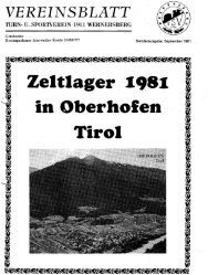 Zeltlager 1981 in Oberholen Tirol - TSV Wernersberg
