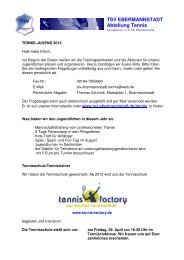 Jugend 2013 Tennis Anschreiben - beim TSV Ebermannstadt