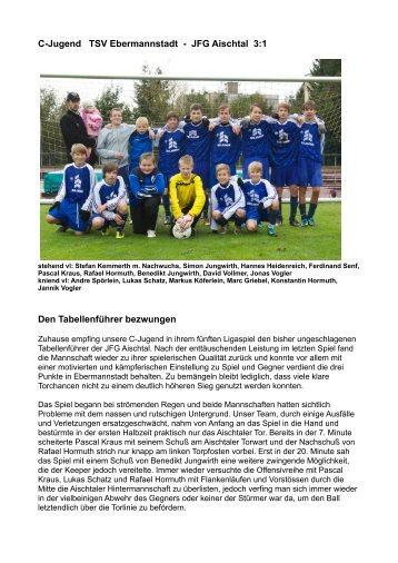 C-Jugend gg JFG Aischtal - Liga - beim TSV Ebermannstadt