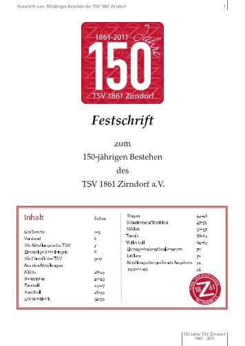 Festschrift 150 Jahre TSV 1861 Zirndorf a.V.