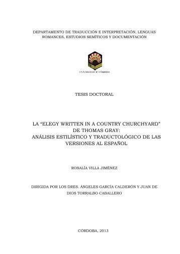 la “elegy written in a country churchyard” de thomas gray - Helvia