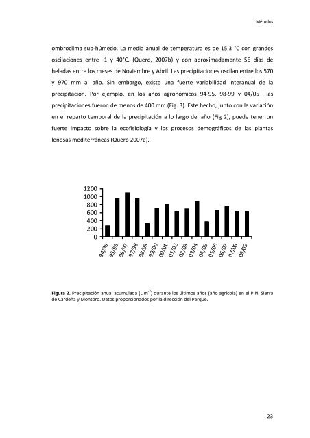 Establecimiento de cuatro especies de Quercus en el sur de la ...