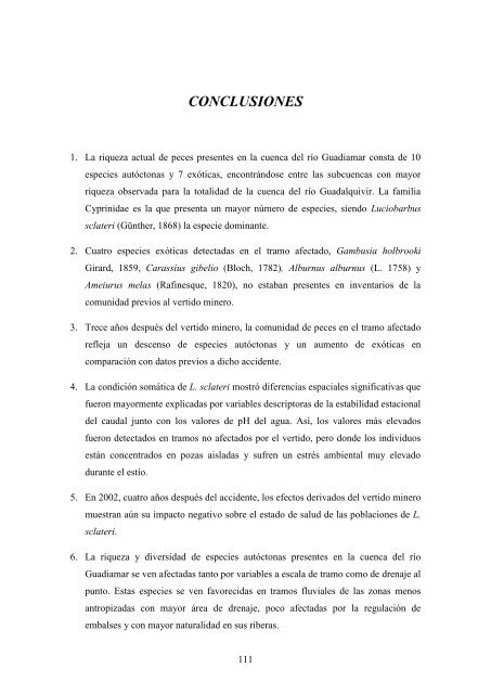 las comunidades de peces del río guadiamar y el accidente minero ...