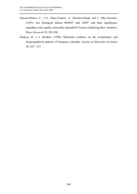 las comunidades de peces del río guadiamar y el accidente minero ...