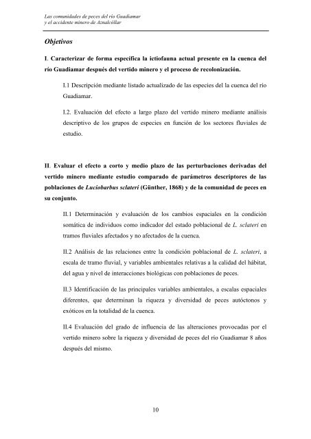 las comunidades de peces del río guadiamar y el accidente minero ...