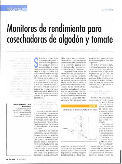 Monitores de rendimiento para cosechadoras de algodón y tomate