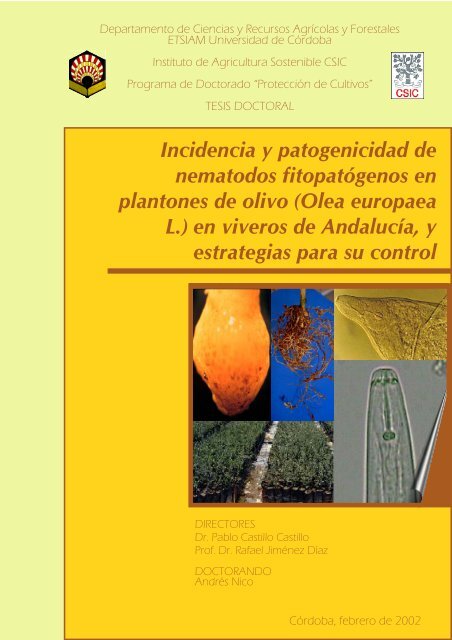 Incidencia y patogenicidad de nematodos fitopatógenos - Helvia ...
