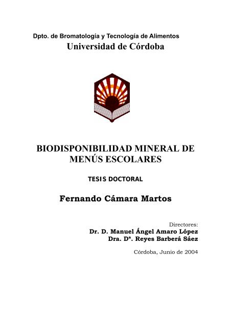 Universidad de Córdoba BIODISPONIBILIDAD MINERAL DE ...