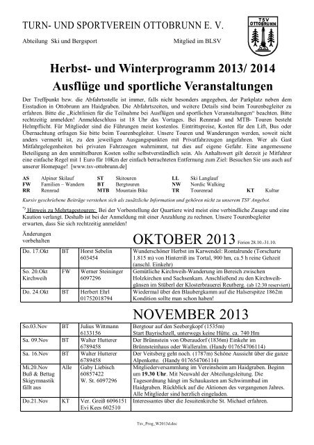 Programm S-13 - TSV Ottobrunn eV