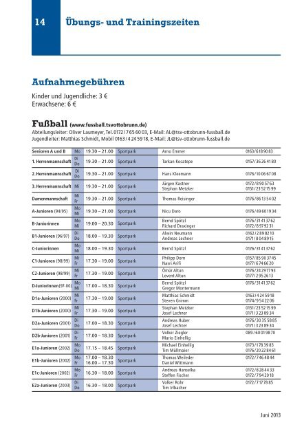 Trainingszeiten Download - TSV Ottobrunn eV