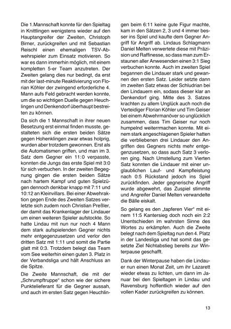 Kurier 01/2013 - TSV Lindau 1850 eV