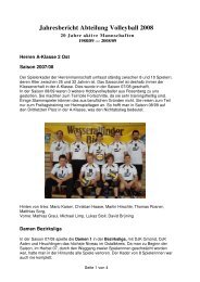 Jahresbericht Abteilung Volleyball 2008 - TSV Westhausen
